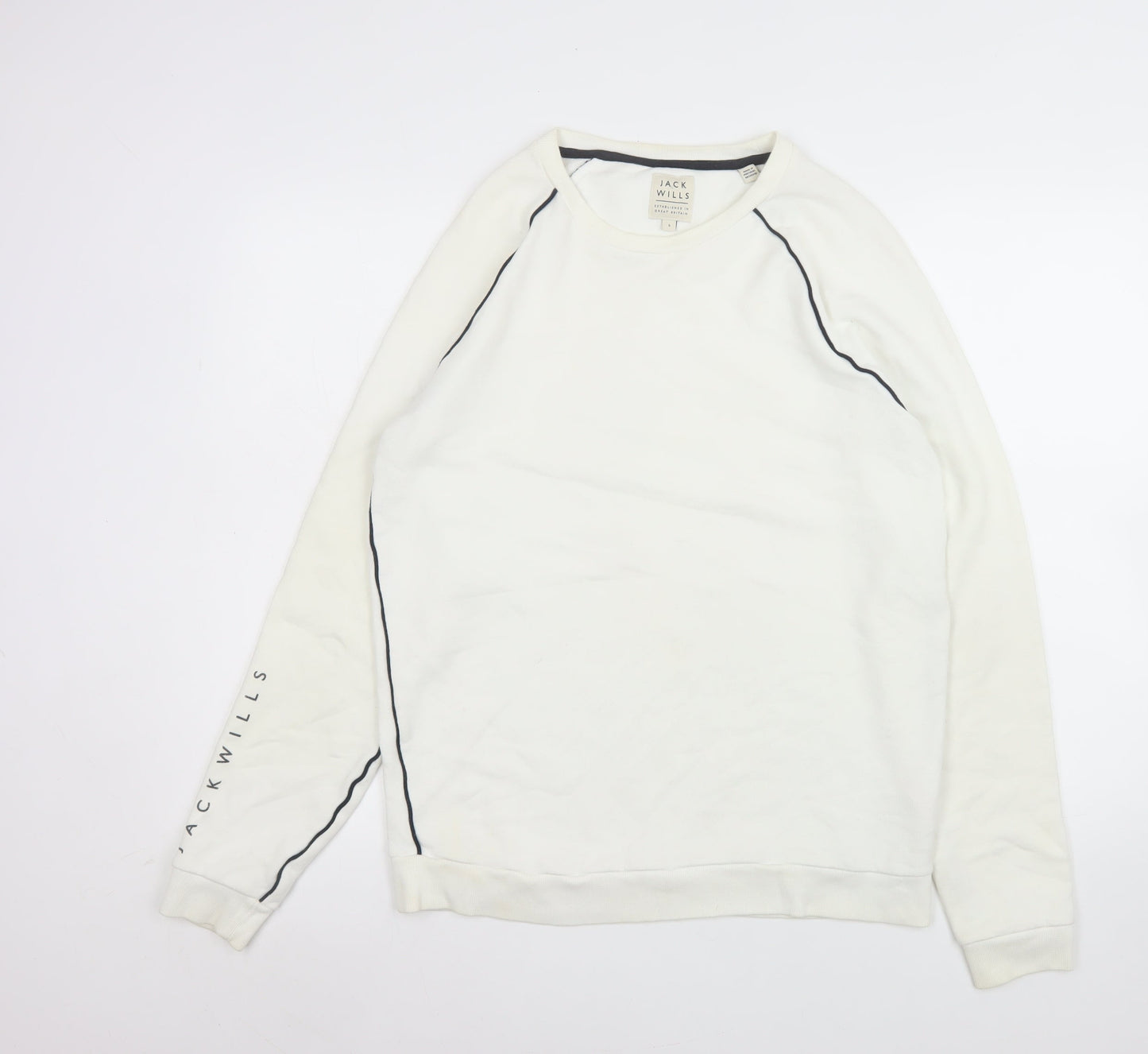 Mens UK Size S Jack Wills White Pullover Sweatshirt