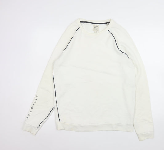 Mens UK Size S Jack Wills White Pullover Sweatshirt