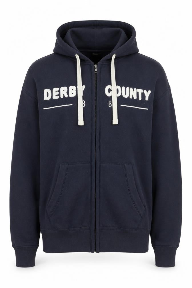 Mens UK Size M Derby County Football Club Blue Basic Jacket