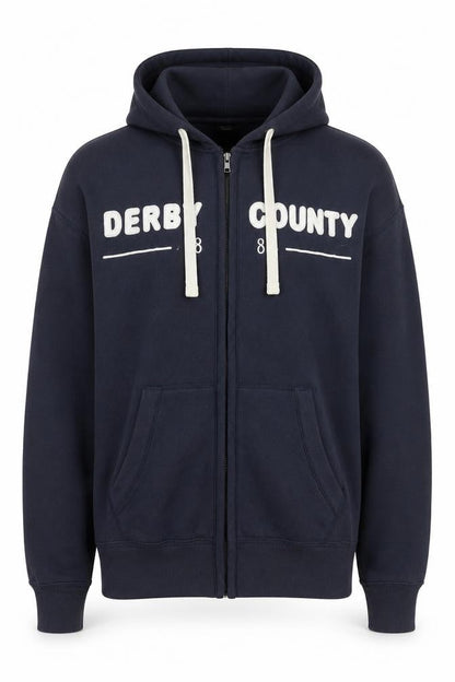 Mens UK Size M Derby County Football Club Blue Basic Jacket