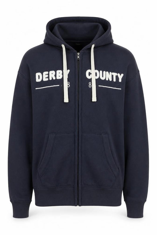 Mens UK Size M Derby County Football Club Blue Basic Jacket