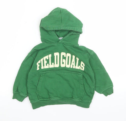 Boys UK Size 3 Years Zara Green Pullover Hoodie