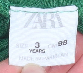 Boys UK Size 3 Years Zara Green Pullover Hoodie
