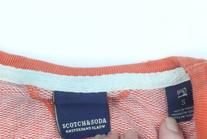 Womens UK Size S Scotch & Soda Orange Pullover Sweatshirt