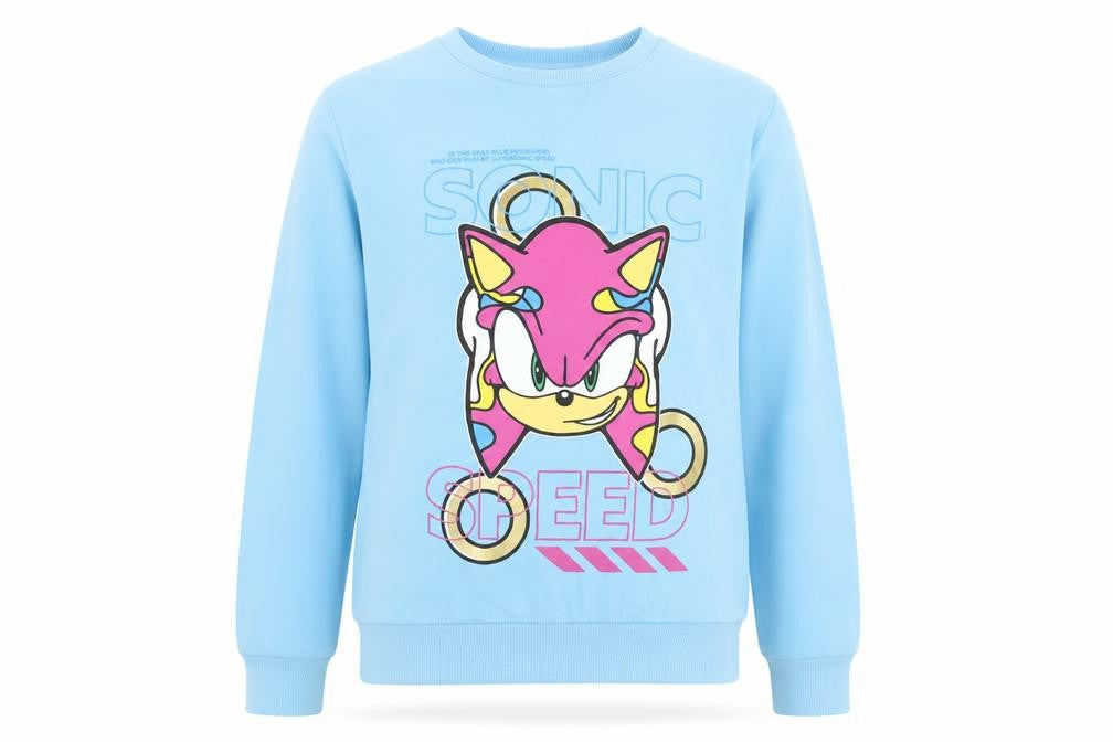 George Boys Blue Sonic the Hedgehog Pullover Sweatshirt 13-14 Years