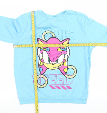 George Boys Blue Sonic the Hedgehog Pullover Sweatshirt 13-14 Years