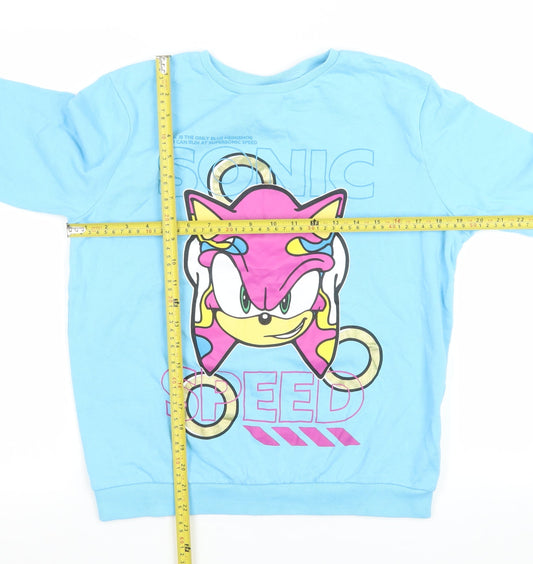 George Boys Blue Sonic the Hedgehog Pullover Sweatshirt 13-14 Years
