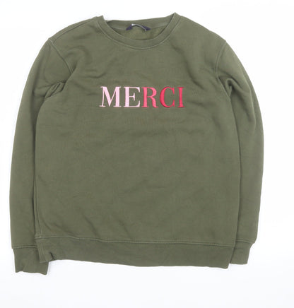 Womens UK Size S Marks and Spencer Green Pullover Sweatshirt
