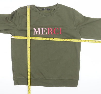 Womens UK Size S Marks and Spencer Green Pullover Sweatshirt