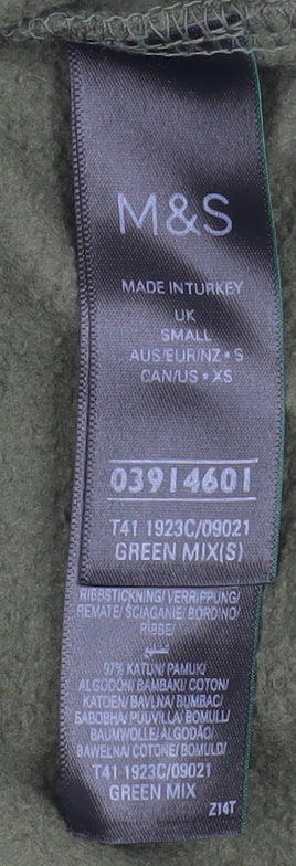 Womens UK Size S Marks and Spencer Green Pullover Sweatshirt