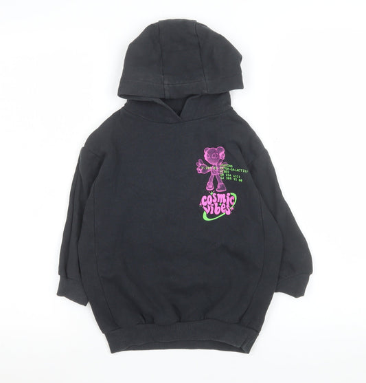 Girls UK Size 4 Years NEXT Black Pullover Hoodie