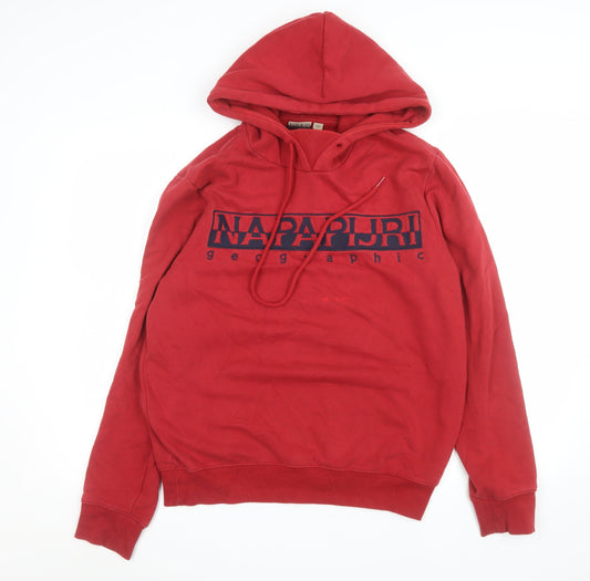 Mens UK Size M Napapijri Red Pullover Hoodie