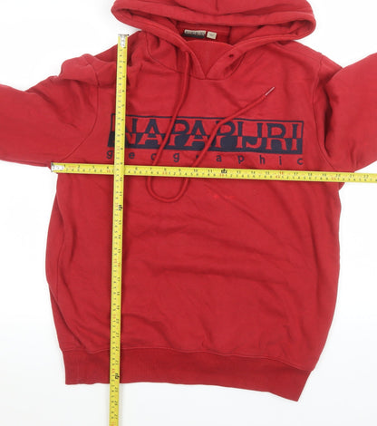 Mens UK Size M Napapijri Red Pullover Hoodie