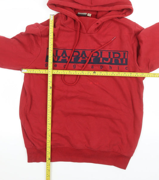 Mens UK Size M Napapijri Red Pullover Hoodie