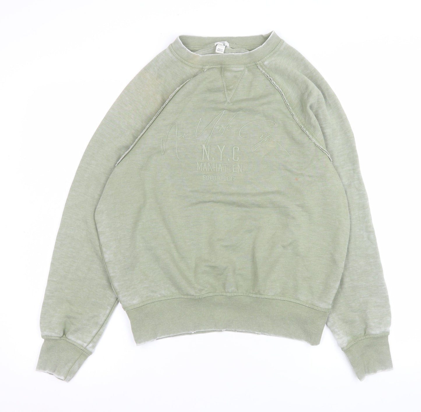 Womens UK Size XS River Island Green Pullover Sweatshirt