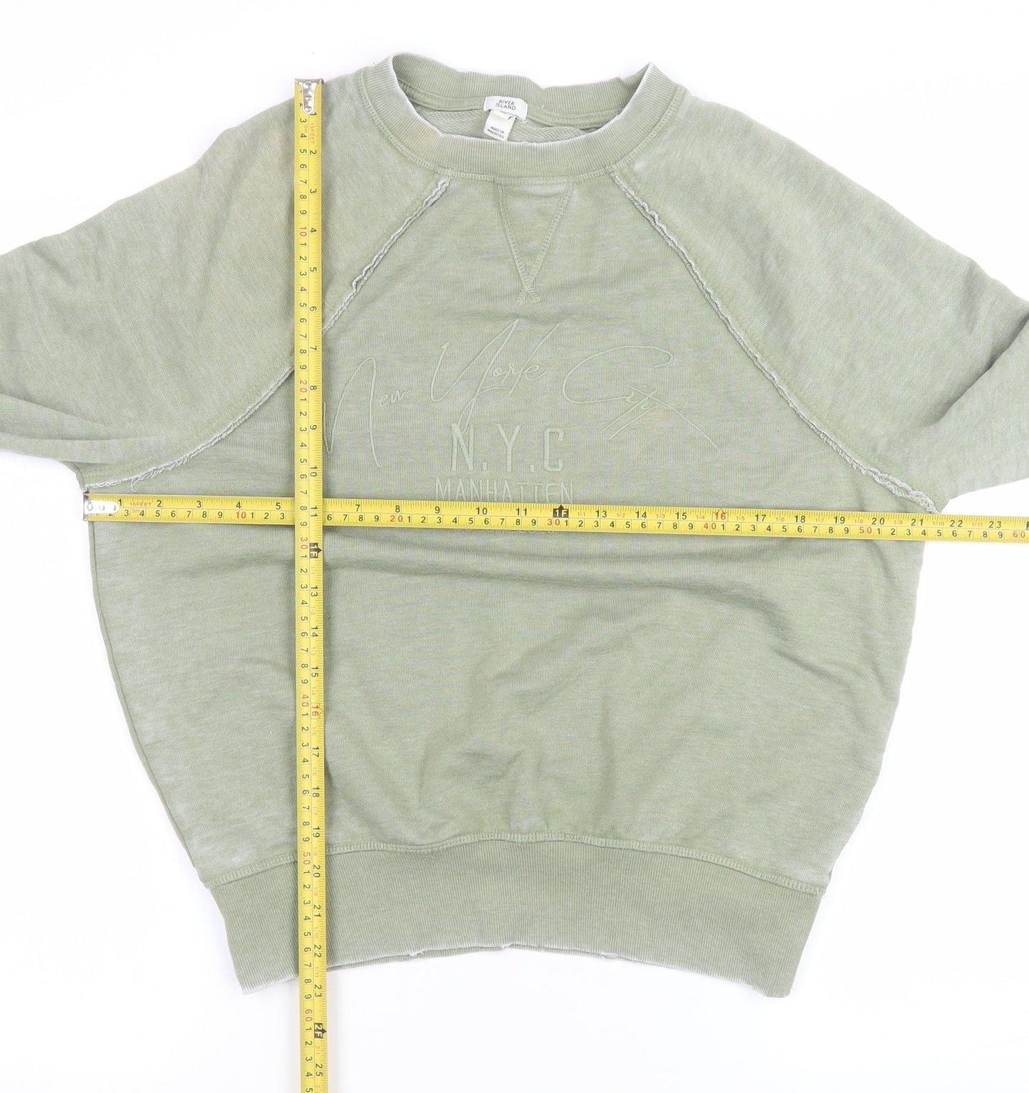 Womens UK Size XS River Island Green Pullover Sweatshirt