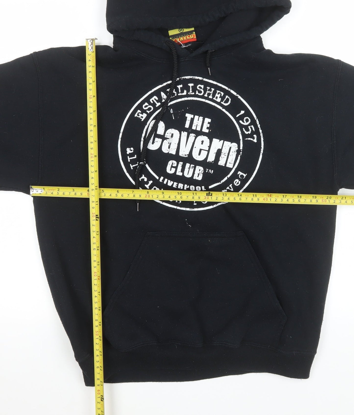 Mens UK Size M The Cavern Club Black Pullover Hoodie