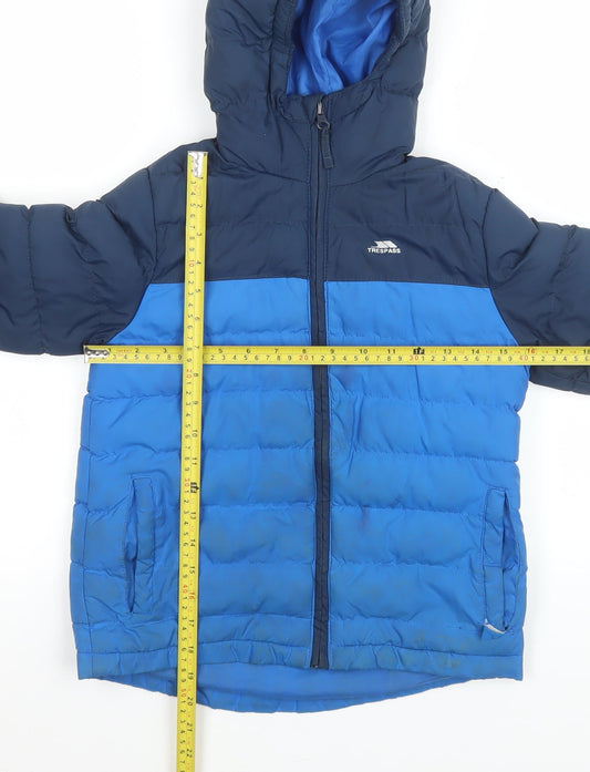 Boys UK Size 7-8 Years Trespass Blue Puffer Jacket
