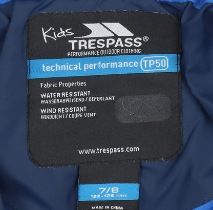 Boys UK Size 7-8 Years Trespass Blue Puffer Jacket