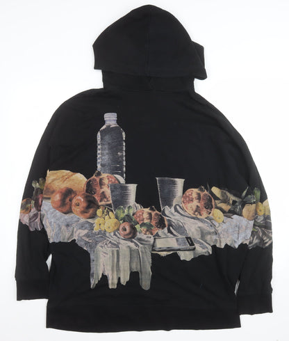 Womens UK Size S Zara Black Pullover Hoodie