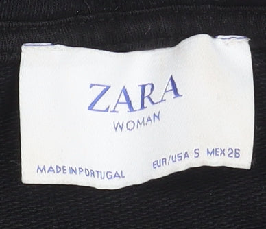Womens UK Size S Zara Black Pullover Hoodie