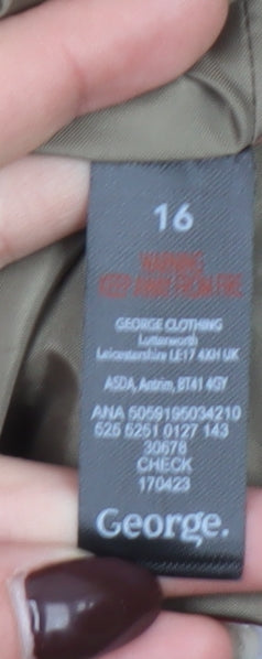 Womens UK Size 16 George Regular Brown Blazer