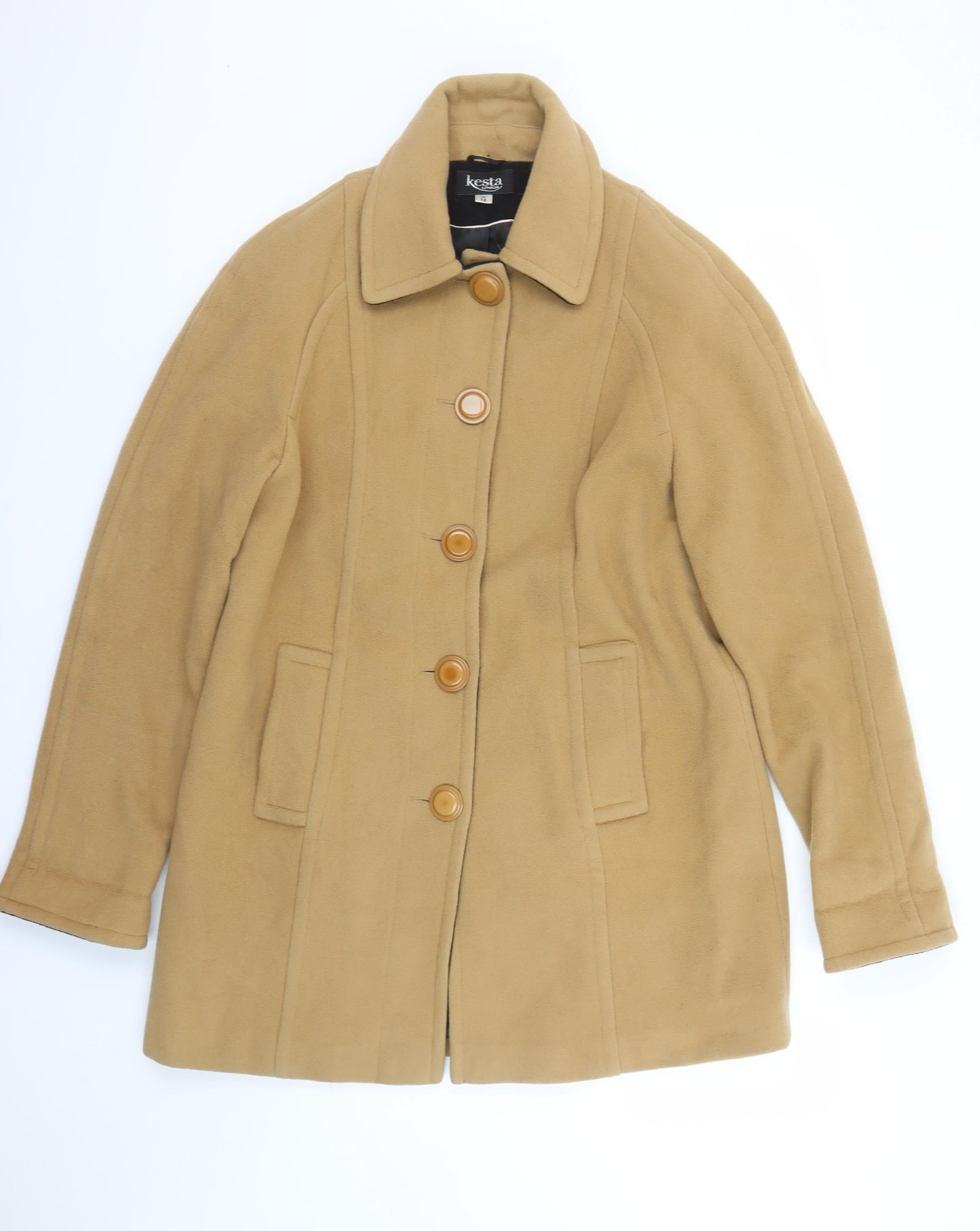 Womens UK Size 12 Kesta London Beige Overcoat