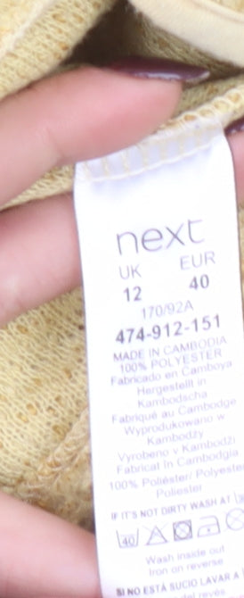 Womens UK Size 12 NEXT Yellow Overcoat