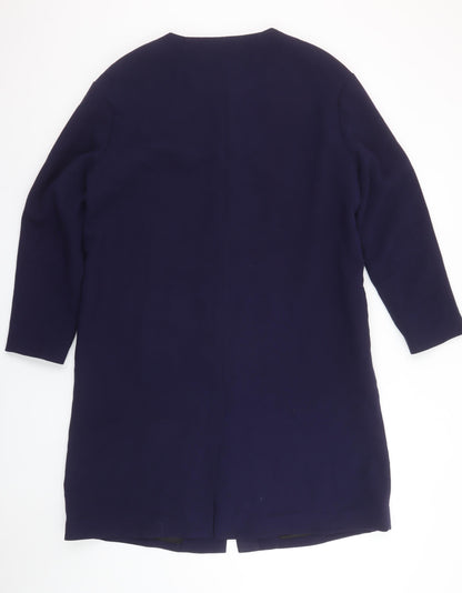 Womens UK Size 14 H&M Blue Overcoat