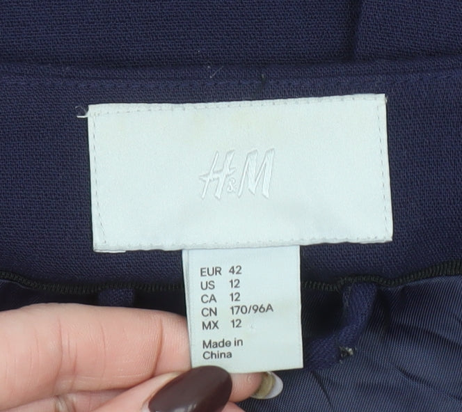 Womens UK Size 14 H&M Blue Overcoat