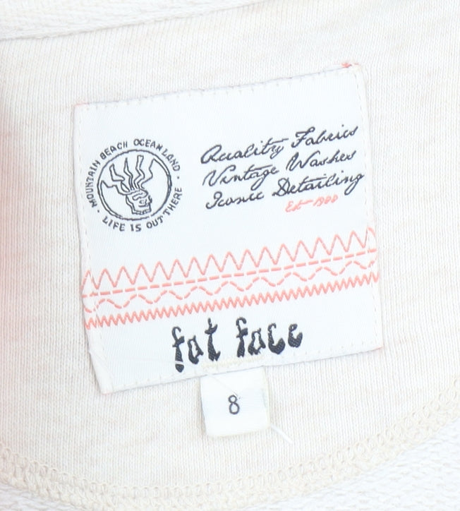 Womens UK Size 8 Fat Face Beige Pullover Sweatshirt
