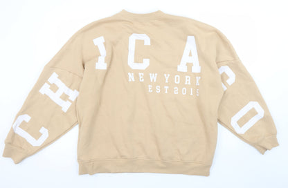 Womens UK Size 10 Missy Empire Beige Pullover Sweatshirt