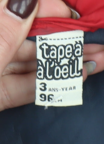 Boys UK Size 3 Years Tape à l'œil Red Puffer Jacket