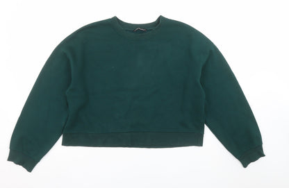 Womens UK Size M Zara Green Pullover Sweatshirt