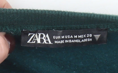 Womens UK Size M Zara Green Pullover Sweatshirt