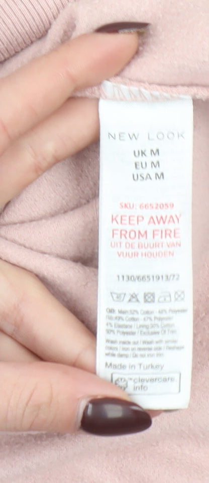 Womens UK Size M New Look Pink Pullover Hoodie