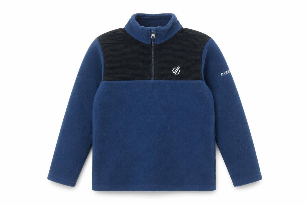Dare 2b Boys Blue 7-8 Years Fleece Half Zip Pullover Sweatshirt