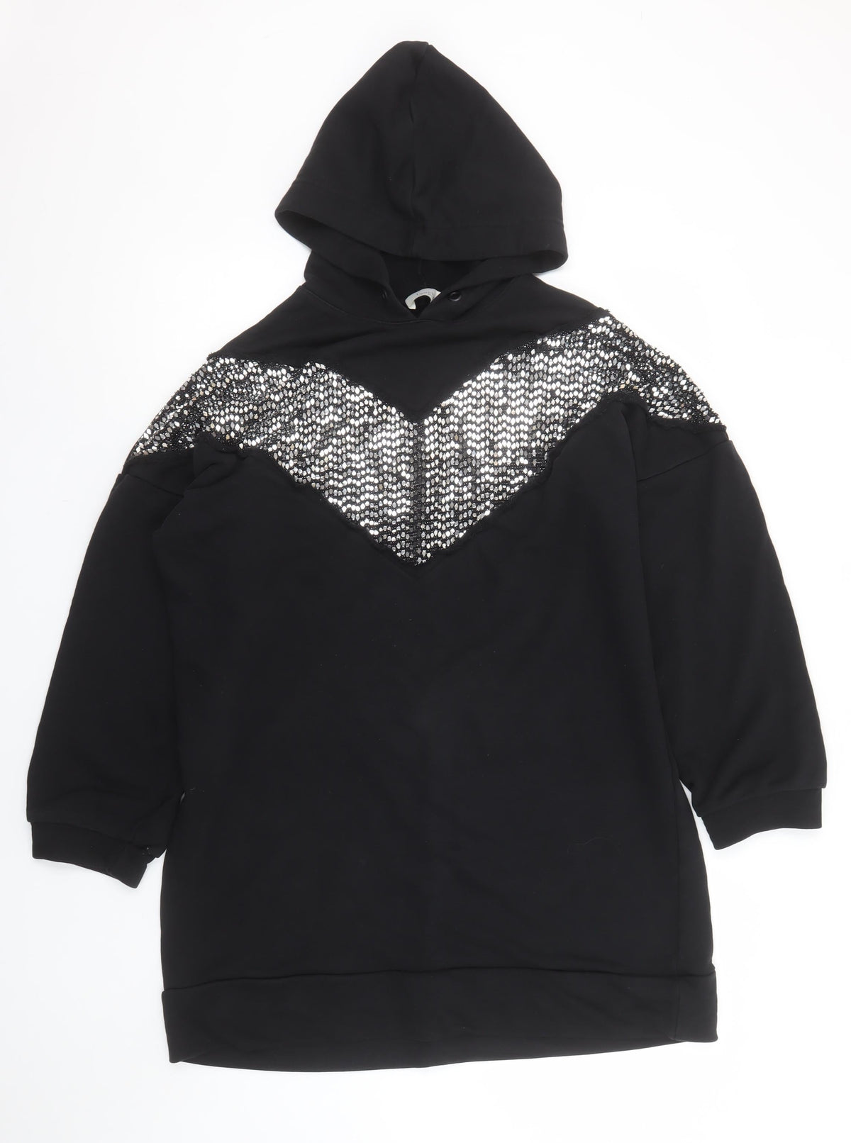 Womens UK Size L Touché Black Pullover Hoodie