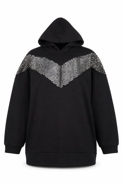 Womens UK Size L Touché Black Pullover Hoodie