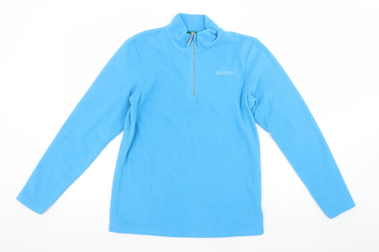 Mountain Warehouse Girls Blue Fleece 1/4 Zip Pullover Sweatshirt 13 Years