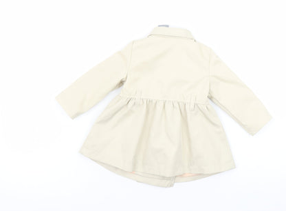 Tahari Baby Beige Double-Breasted Trench Coat 3-6 Months Polyester Lined