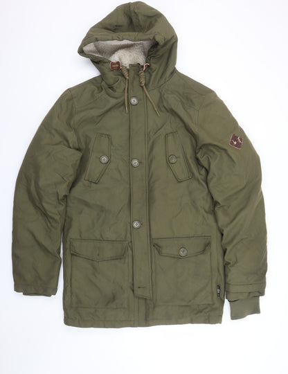 Mens UK Size S INDICODE Green Parka Coat