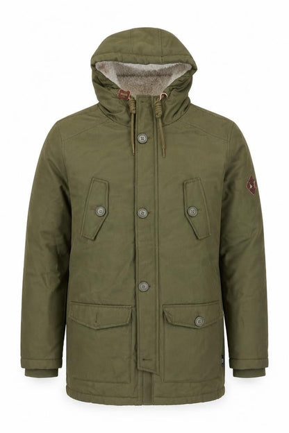 Mens UK Size S INDICODE Green Parka Coat