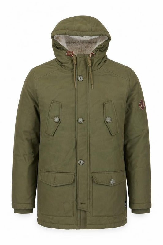 Mens UK Size S INDICODE Green Parka Coat