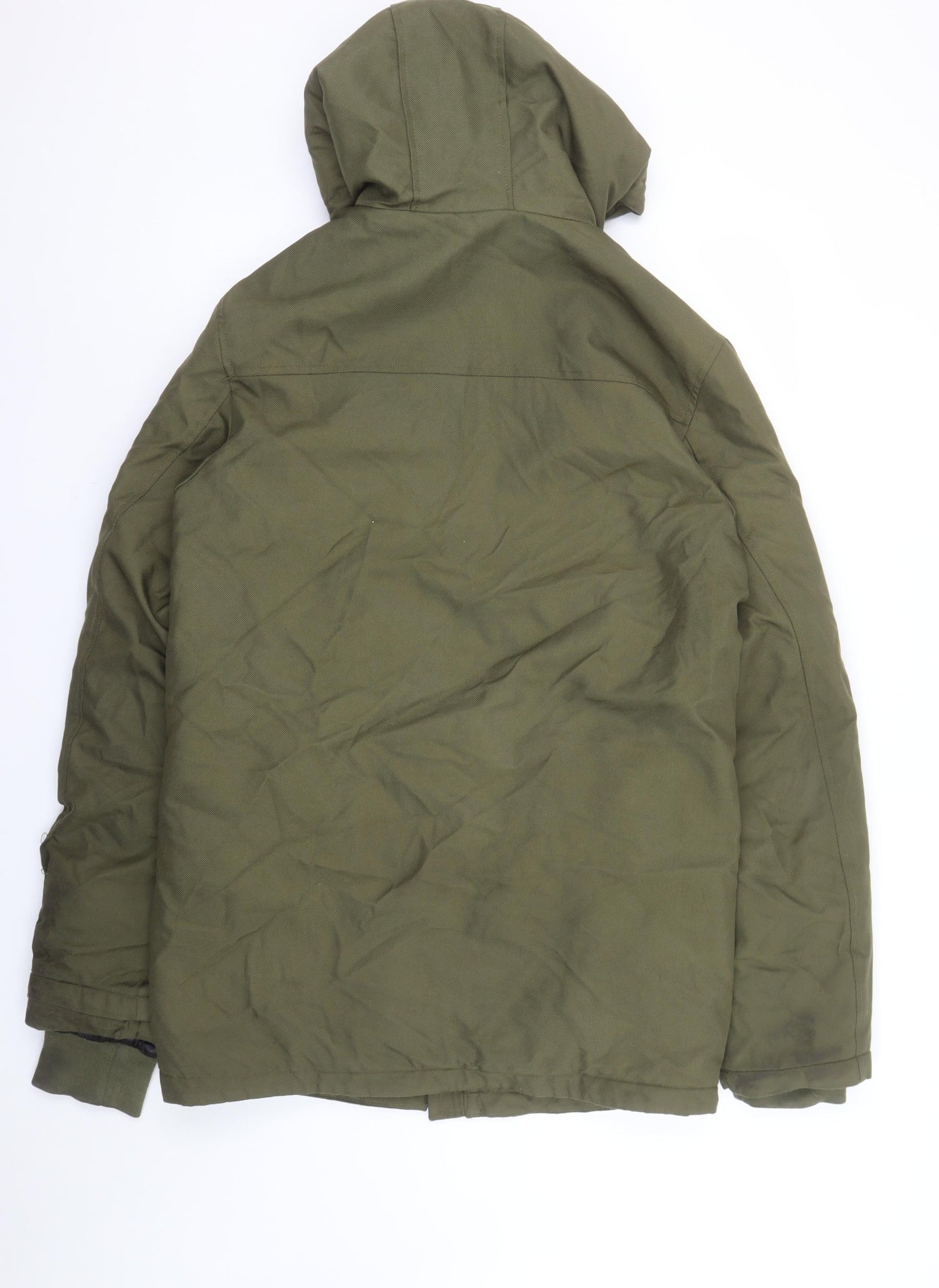 Mens UK Size S INDICODE Green Parka Coat
