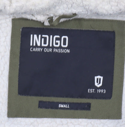 Mens UK Size S INDICODE Green Parka Coat