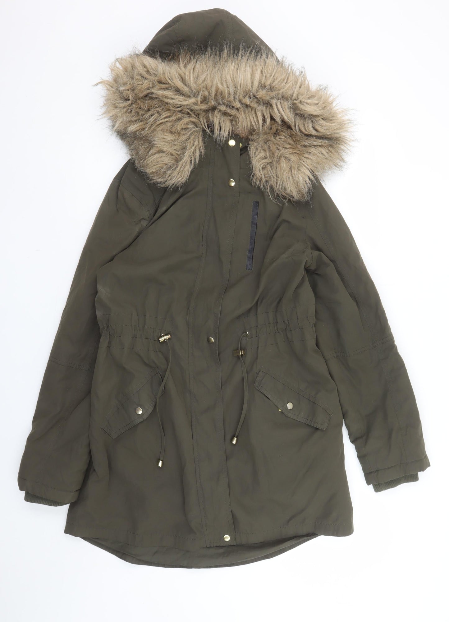 Womens UK Size S Oasis Green Parka Coat
