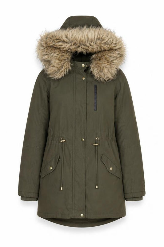 Womens UK Size S Oasis Green Parka Coat