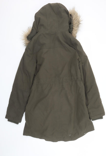 Womens UK Size S Oasis Green Parka Coat