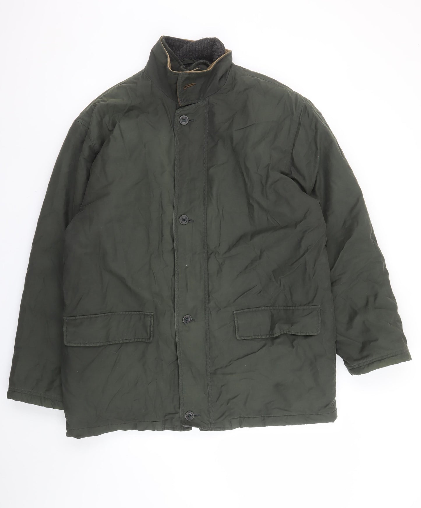 Mens UK Size M Wolsey Green Overcoat